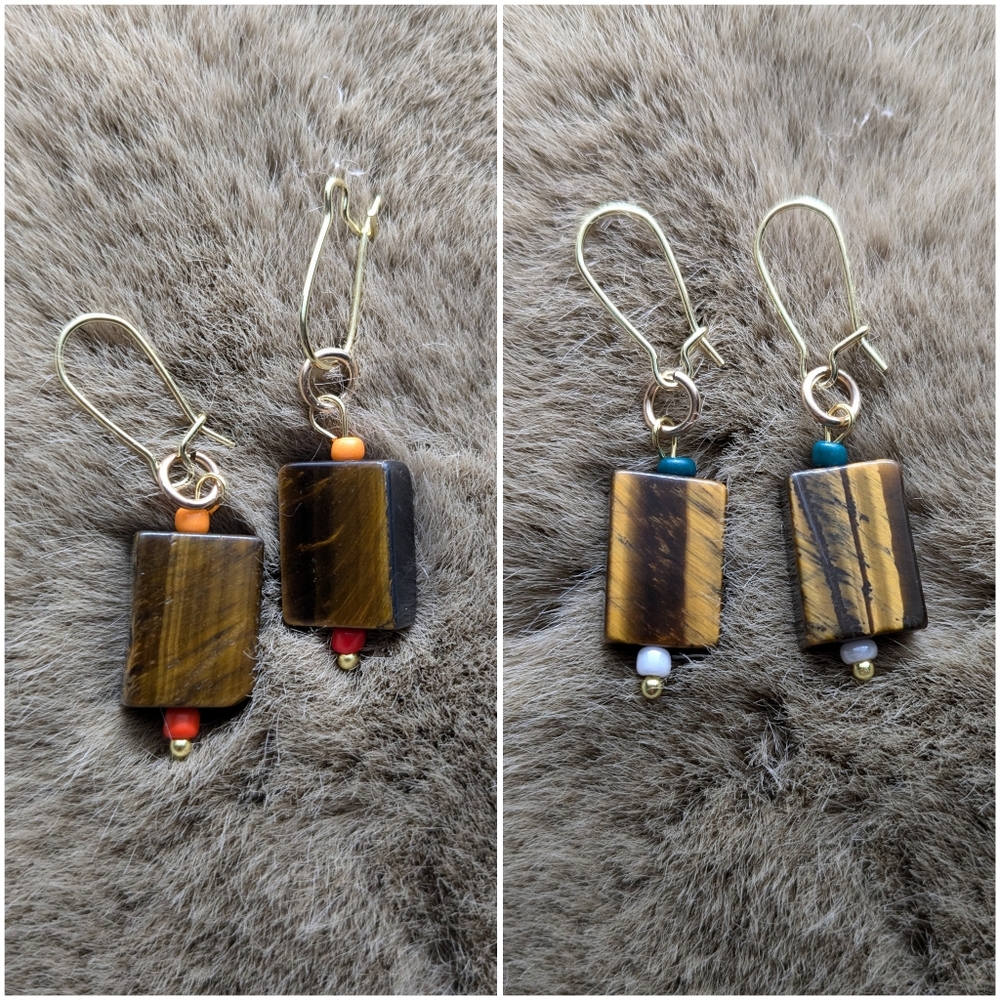 Tiger's eye earrings pack